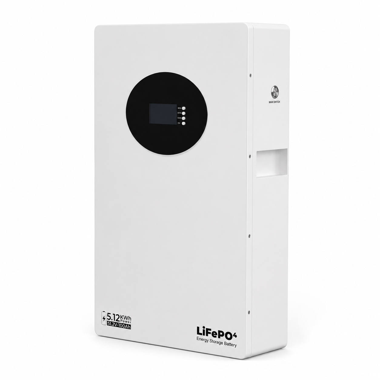 5.12 kWh 51.2 V 100 Ah wall-mounted LiFePO4 battery